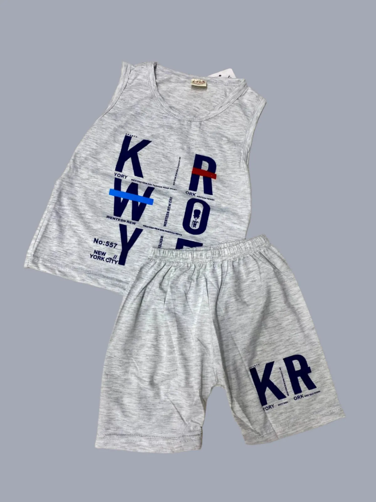 2PCS Children Brand Clothing Vest Suit Children's Sets Summer Shorts Boys Girls Sleeveless Kids Clothes for baby   K6150