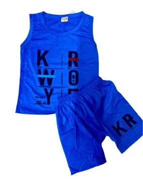 2PCS Children Brand Clothing Vest Suit Children's Sets Summer Shorts Boys Girls Sleeveless Kids Clothes for baby   K6150