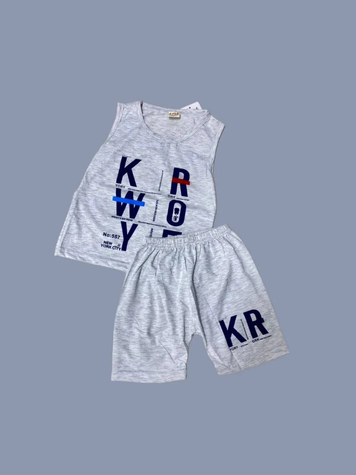 2PCS Children Brand Clothing Vest Suit Children's Sets Summer Shorts Boys Girls Sleeveless Kids Clothes for baby   K6150