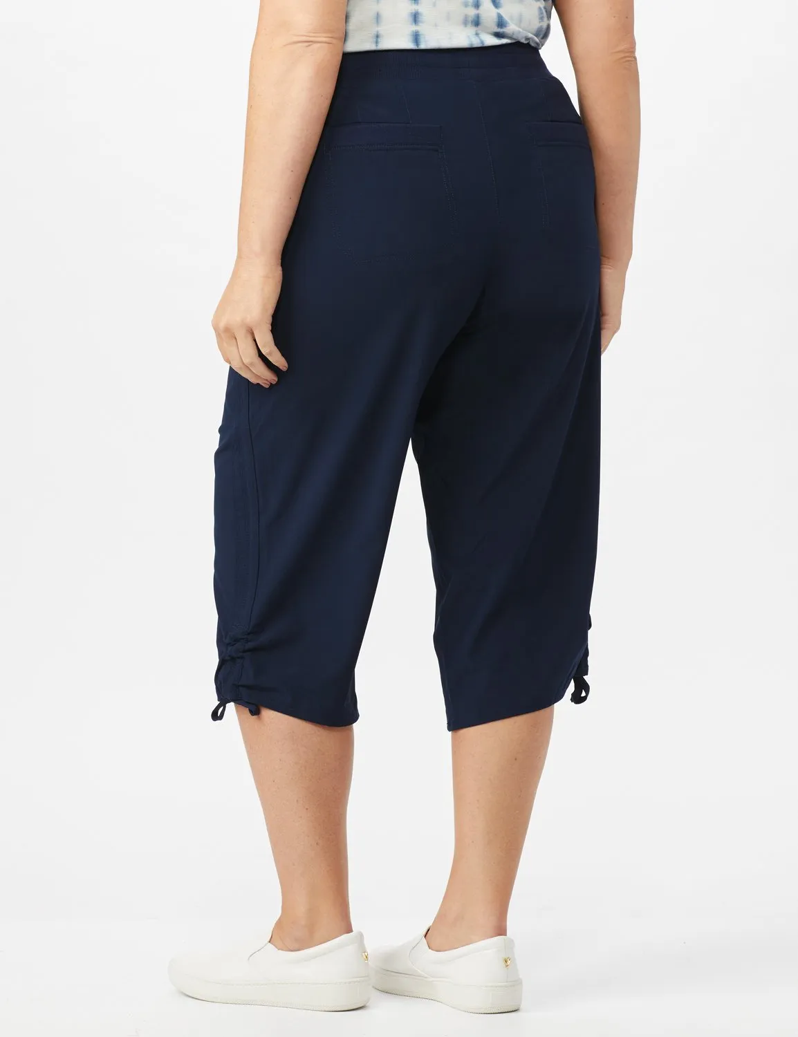 Active Capri Pull On Pants with Ruched Hem