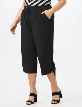 Active Capri Pull On Pants with Ruched Hem