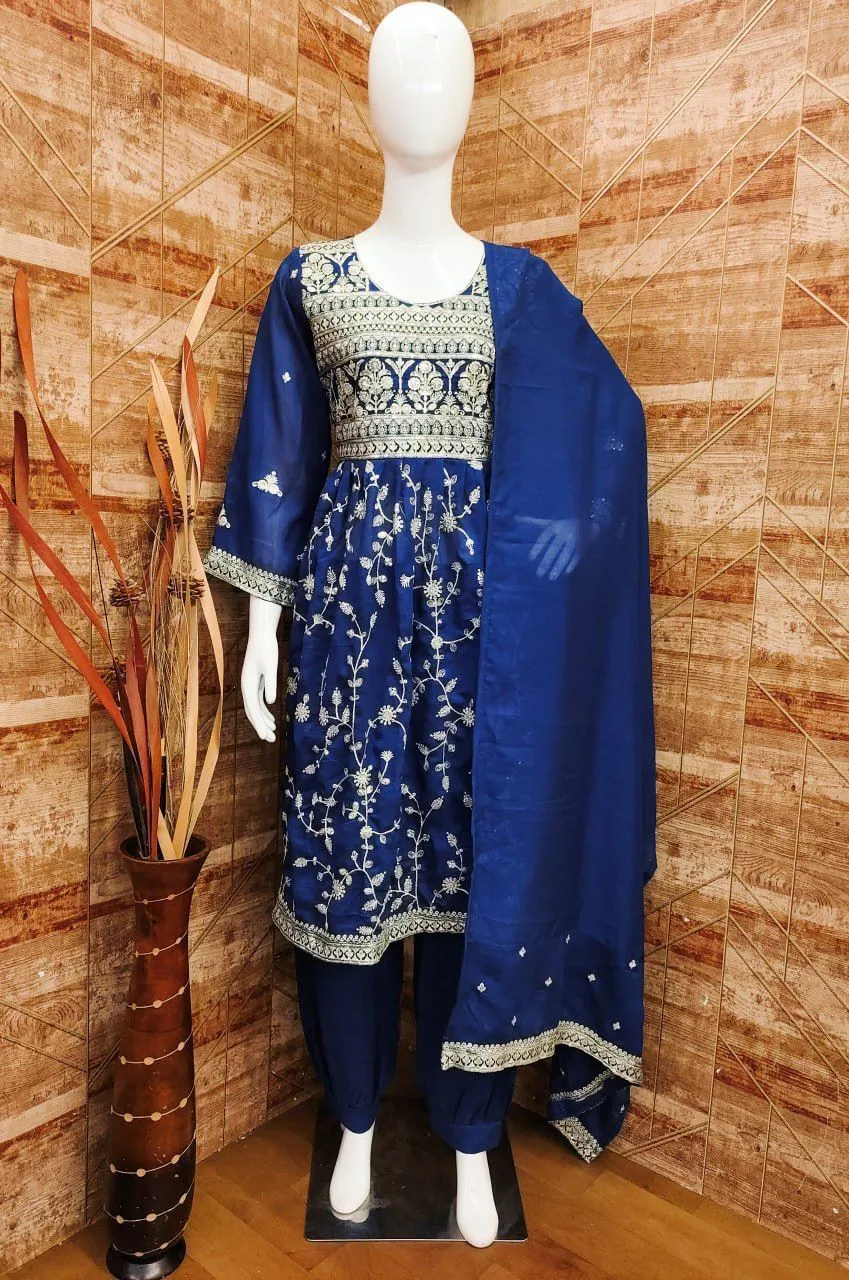 Beautiful Designer Party Wear Patiyala Readymade Salwar Suit