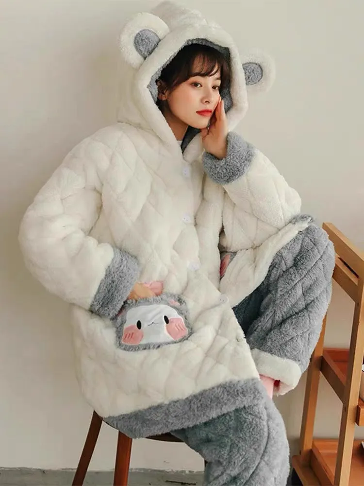 Bebe Sleep Cozy Winter Quilted Dreamy Pajamas Set