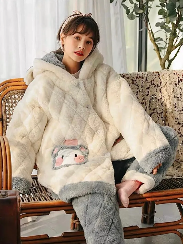 Bebe Sleep Cozy Winter Quilted Dreamy Pajamas Set