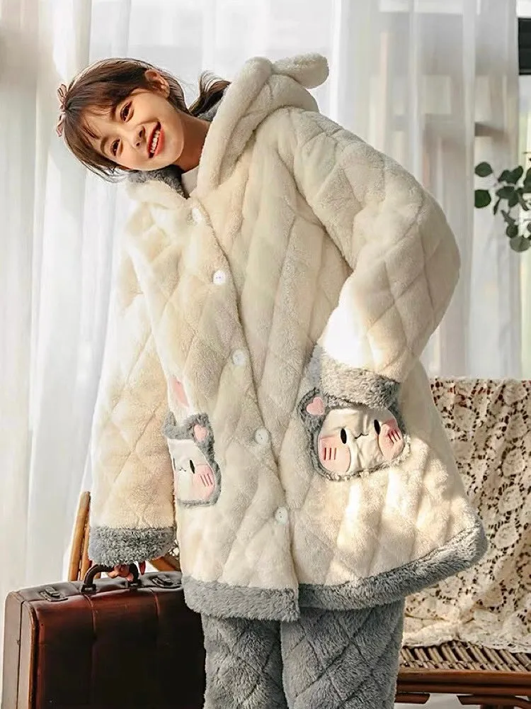 Bebe Sleep Cozy Winter Quilted Dreamy Pajamas Set