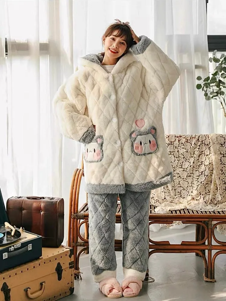 Bebe Sleep Cozy Winter Quilted Dreamy Pajamas Set