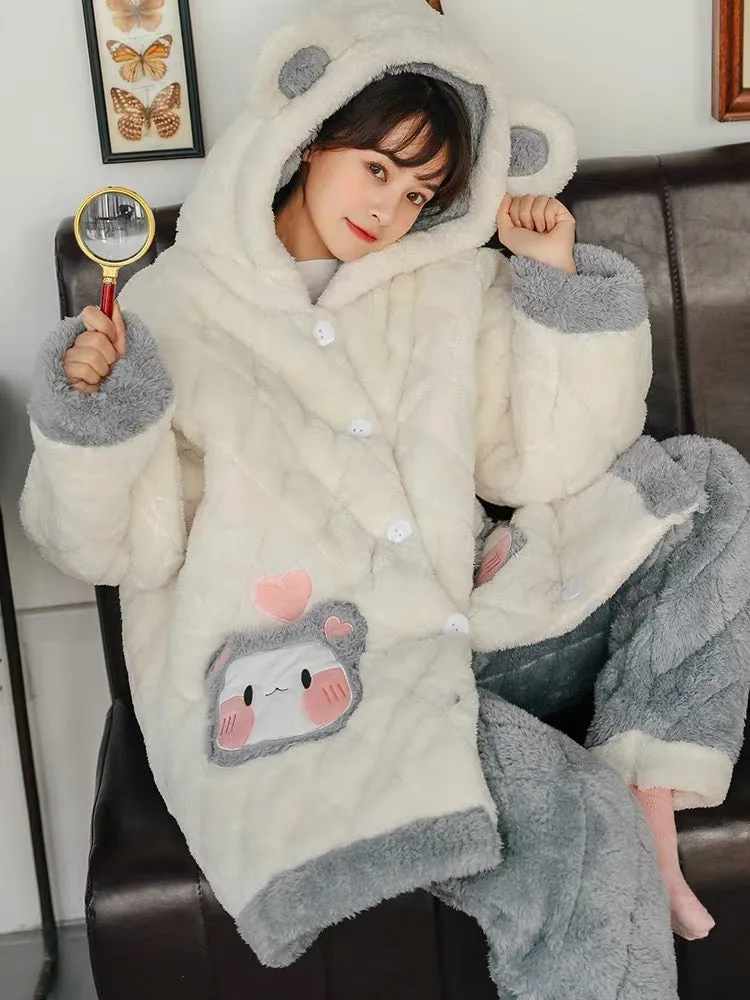 Bebe Sleep Cozy Winter Quilted Dreamy Pajamas Set