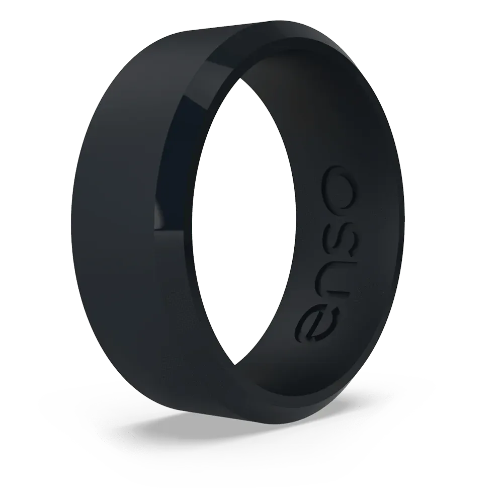 Bevel Silicone Ring: Obsidian