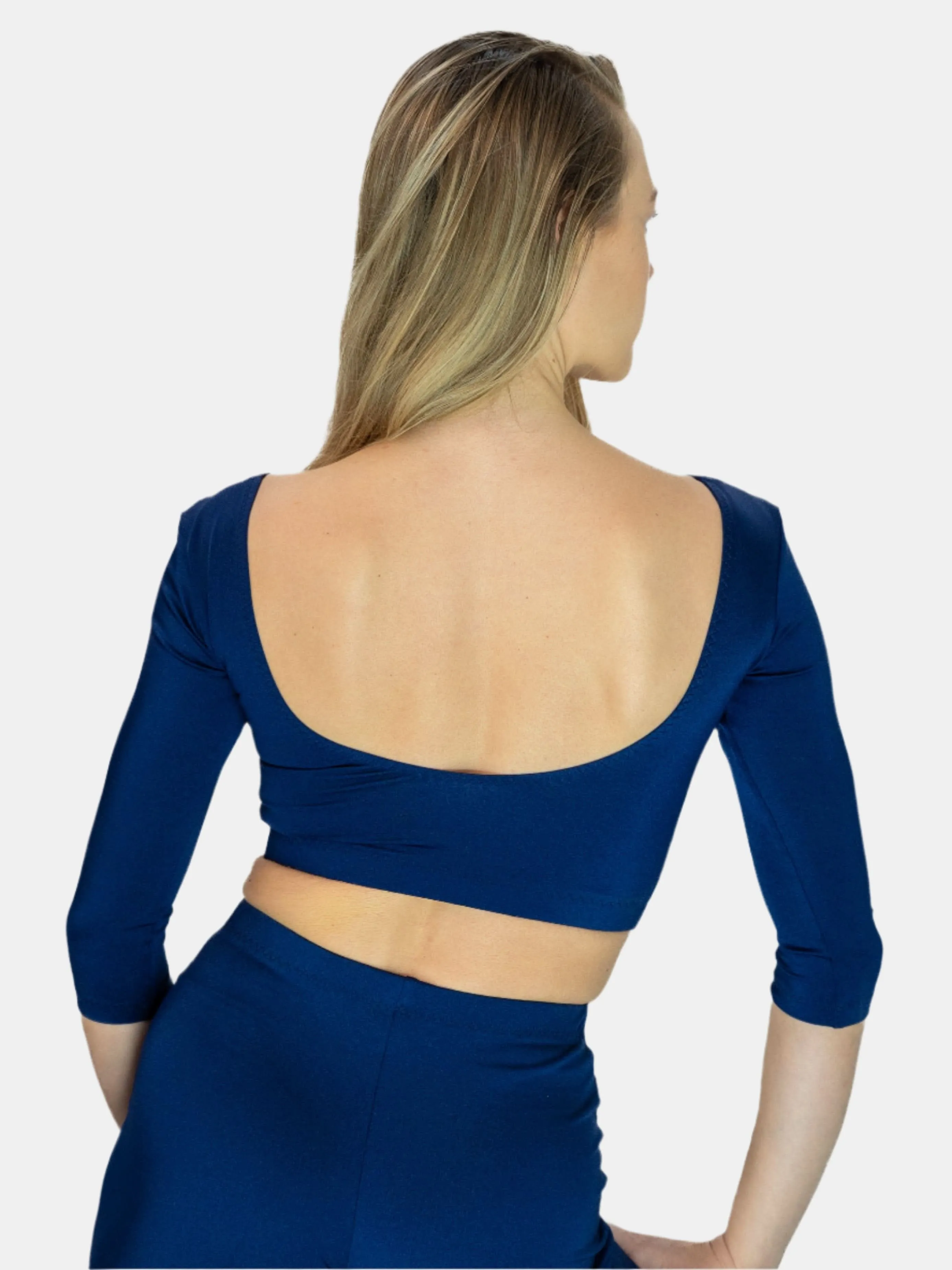 Blue 3/4 Sleeve Top Euridice