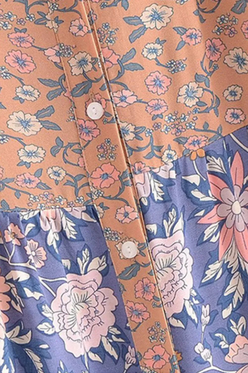 'Cameron' Floral V-Neck Buttoned Dress (2 Colors)