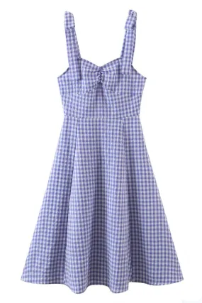 'Chloe' Gingham Sleeveless Midi Dress