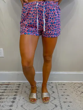 Coral Leopard Lounge Shorts