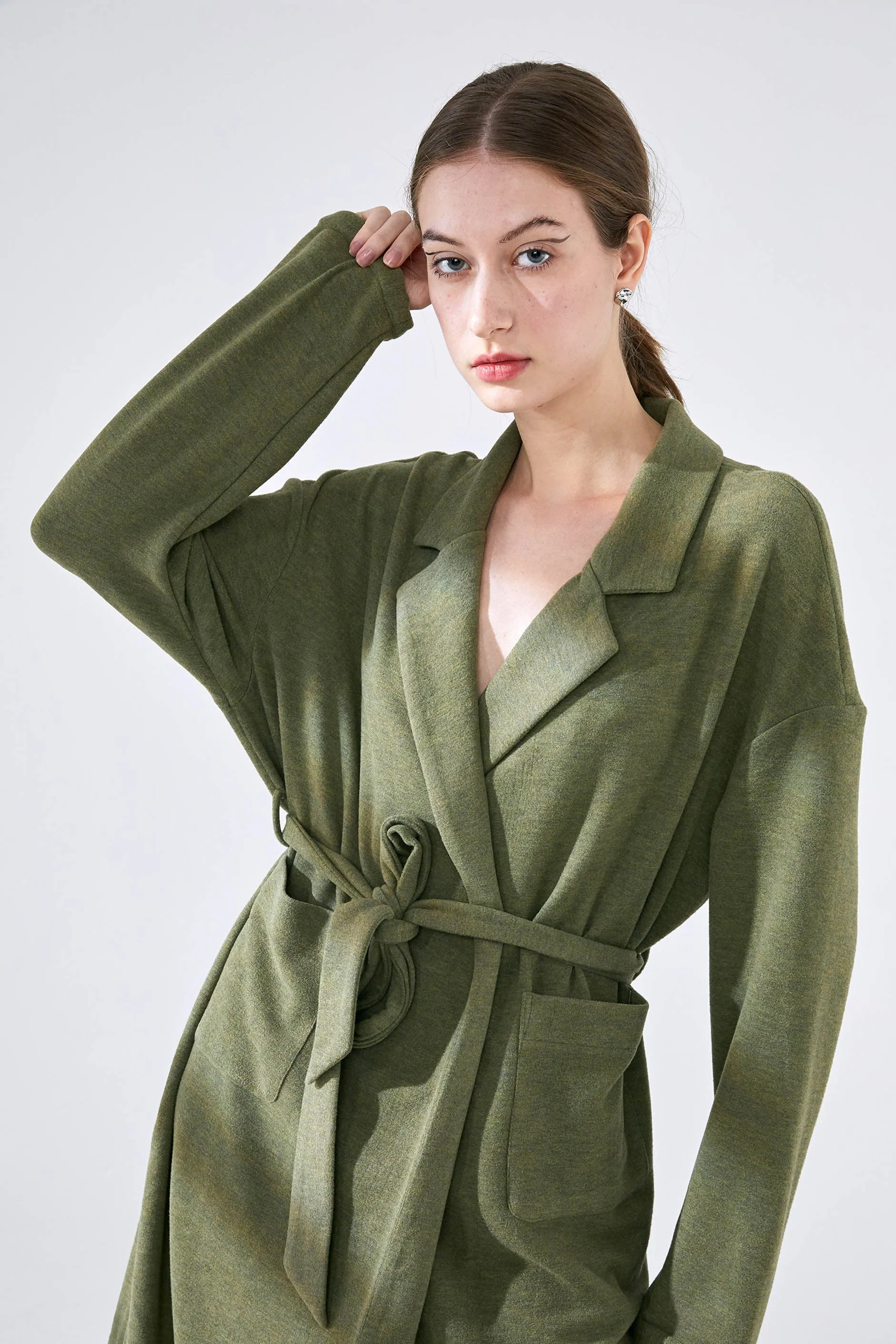 Cozy Comfy Mid-Length Warm Robe - Matcha Green