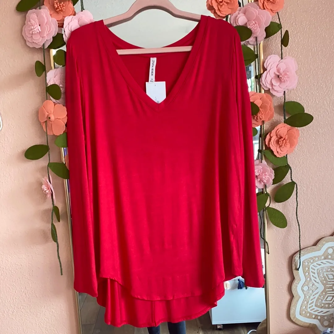 Curvy Bombshell Red Basic Top