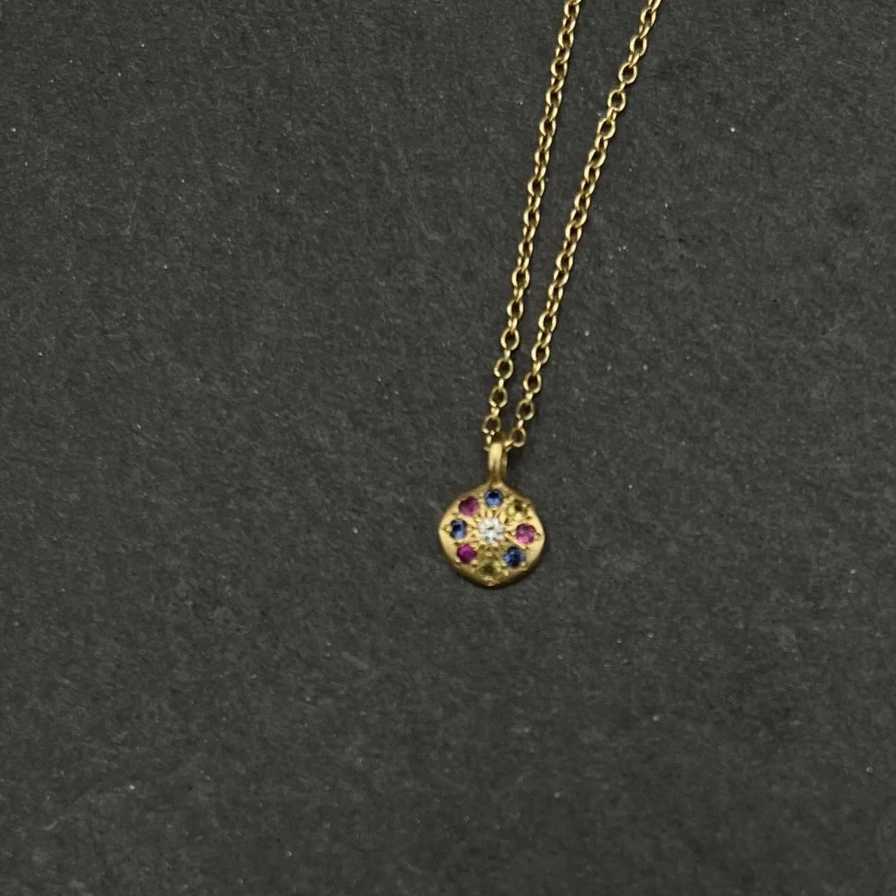Floret Charm Pendant With Sapphire