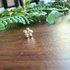 Flower with Diamond Post Earring