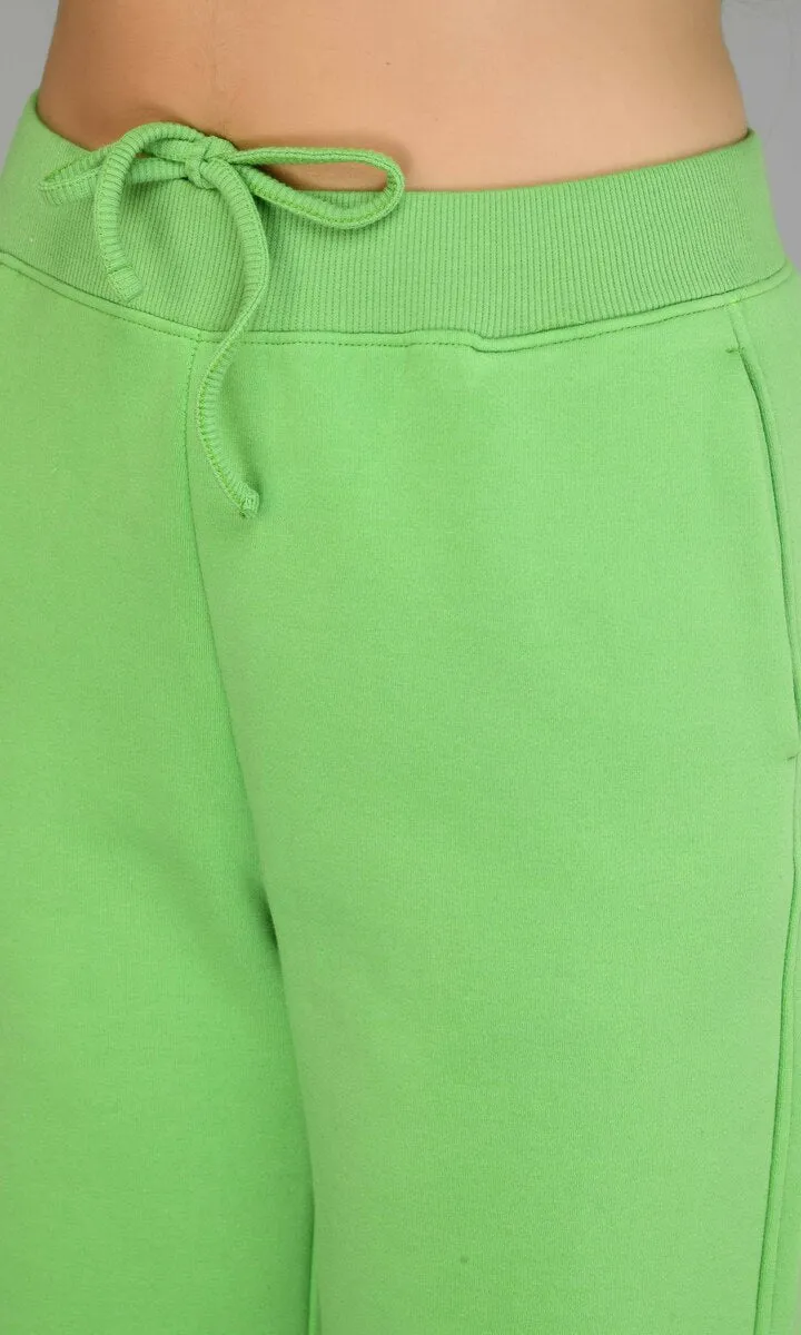 Glam Green Fleece Long Pullover Set