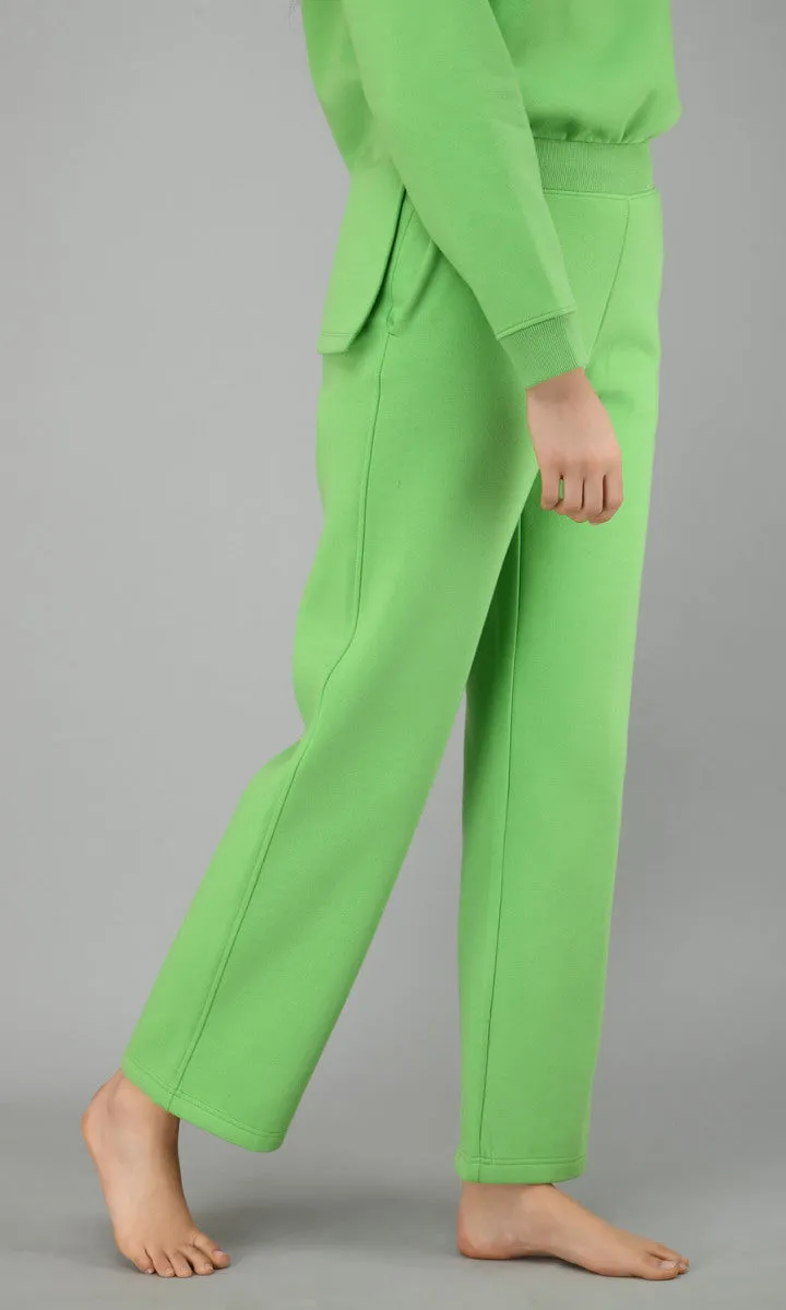 Glam Green Fleece Long Pullover Set
