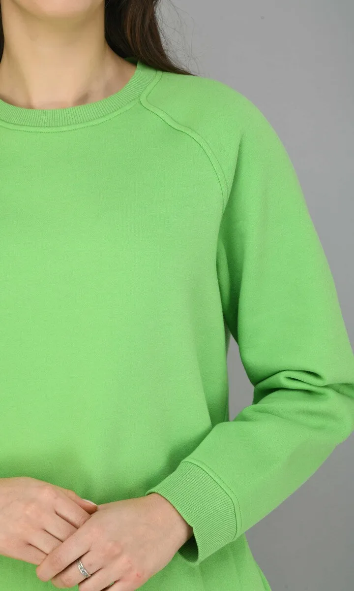 Glam Green Fleece Long Pullover Set