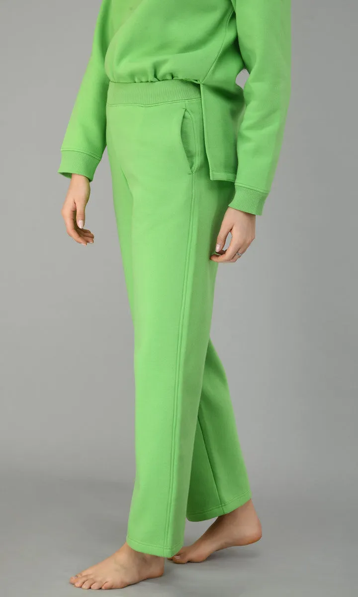 Glam Green Fleece Long Pullover Set