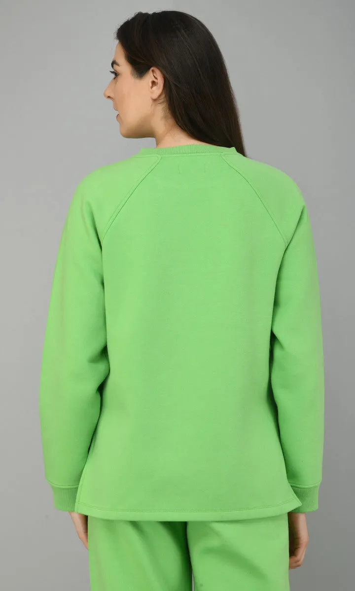 Glam Green Fleece Long Pullover Set
