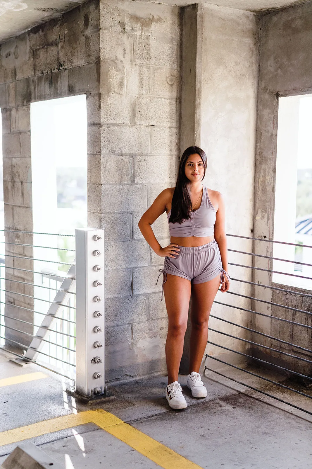 Grey String Shorts