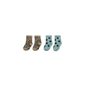 Huxbaby Leopard/Monster 2PK Socks