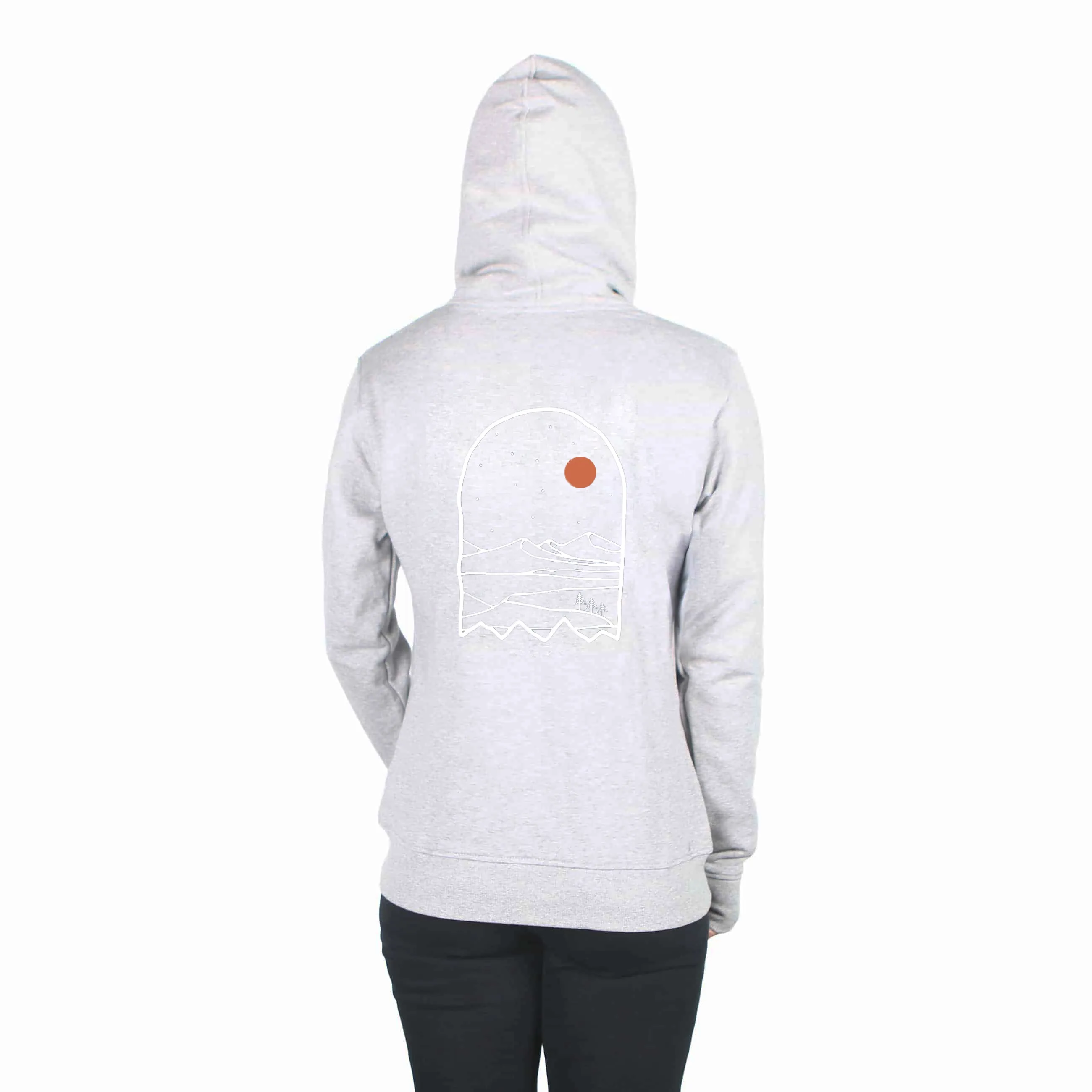 I Ride Sideways Inside DWR Sig Fit Hoodie Womens Grey Marle