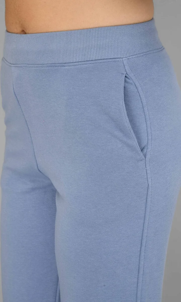 Ice-Blue Fleece Long Pullover Set