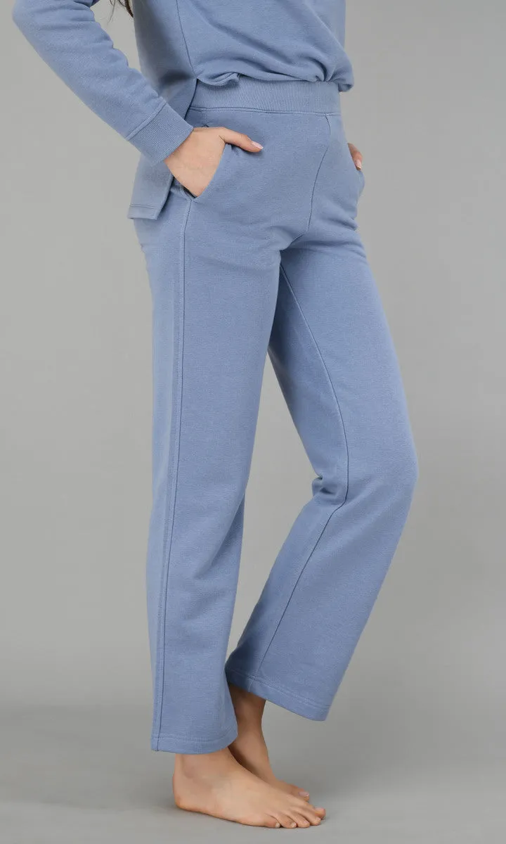 Ice-Blue Fleece Long Pullover Set