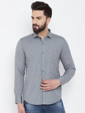 JUMP USA Men Grey Slim Fit Shirts