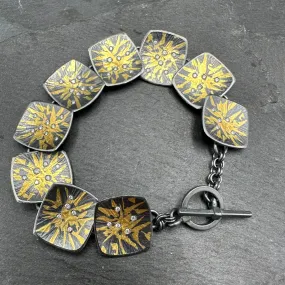 Keum Boo Cushion Bracelet with Diamonds