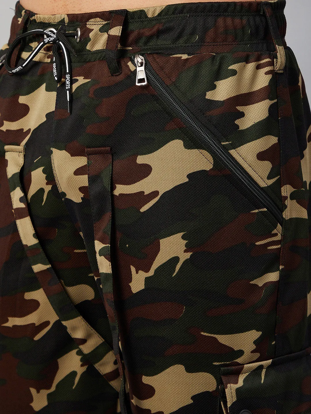Men Army Green Printed Joggers (Pack of 1)