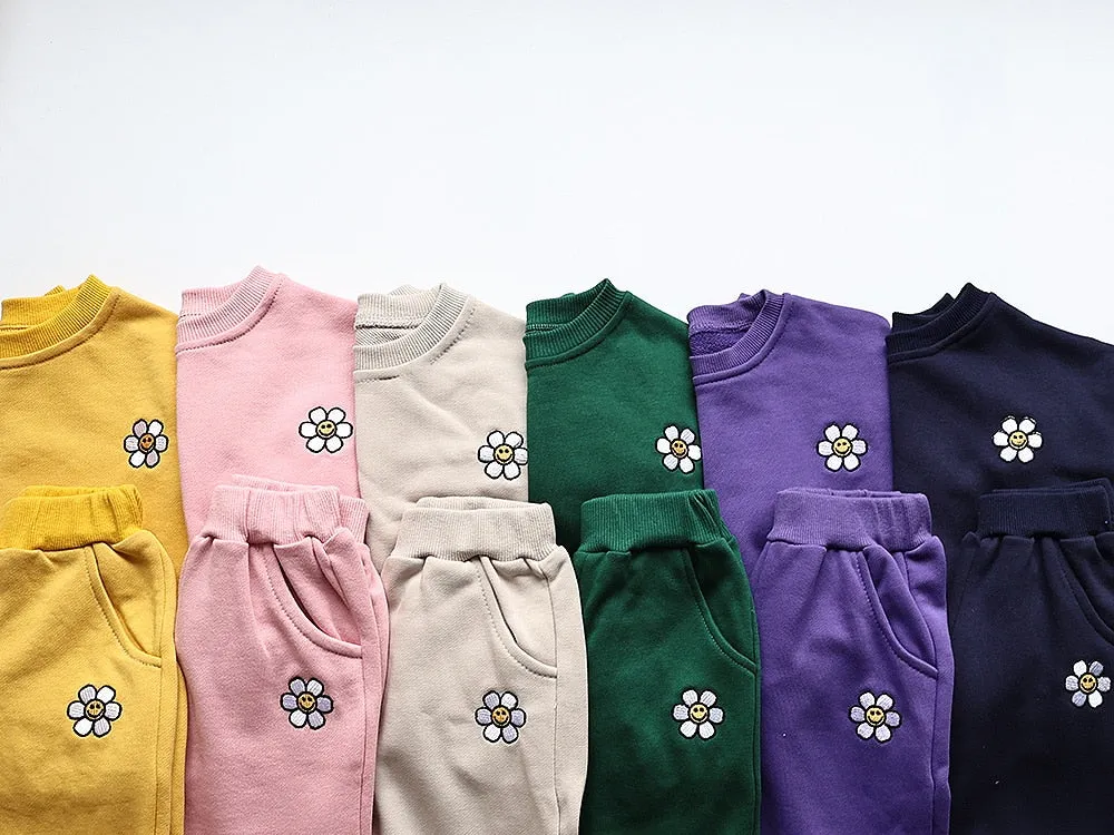 MILANCEL Baby Clothing Set Flower Embroidery Toddler Girls Hoodie Suit Boys Clothes Set Toddler Sports Wear