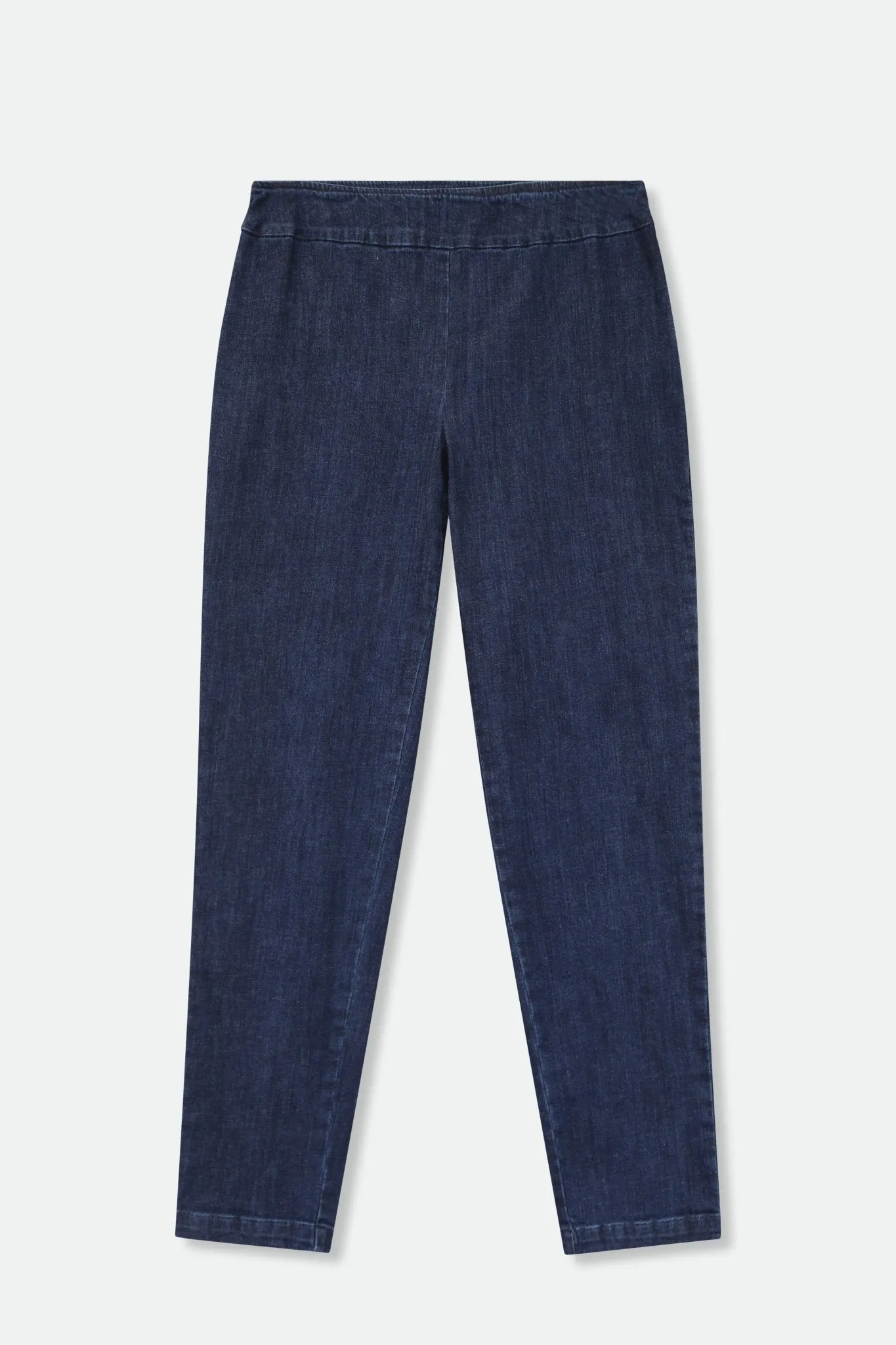 Perth Side-Zip Pull On Pant in Organic Italian Denim Stretch