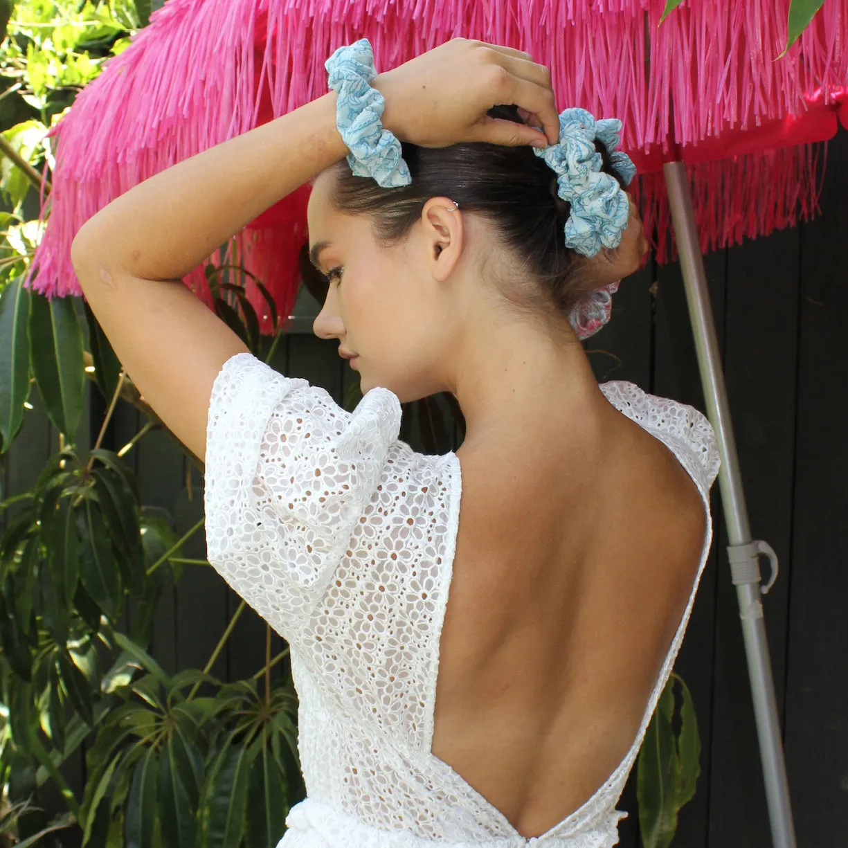 Printed Scrunchie in Portofino