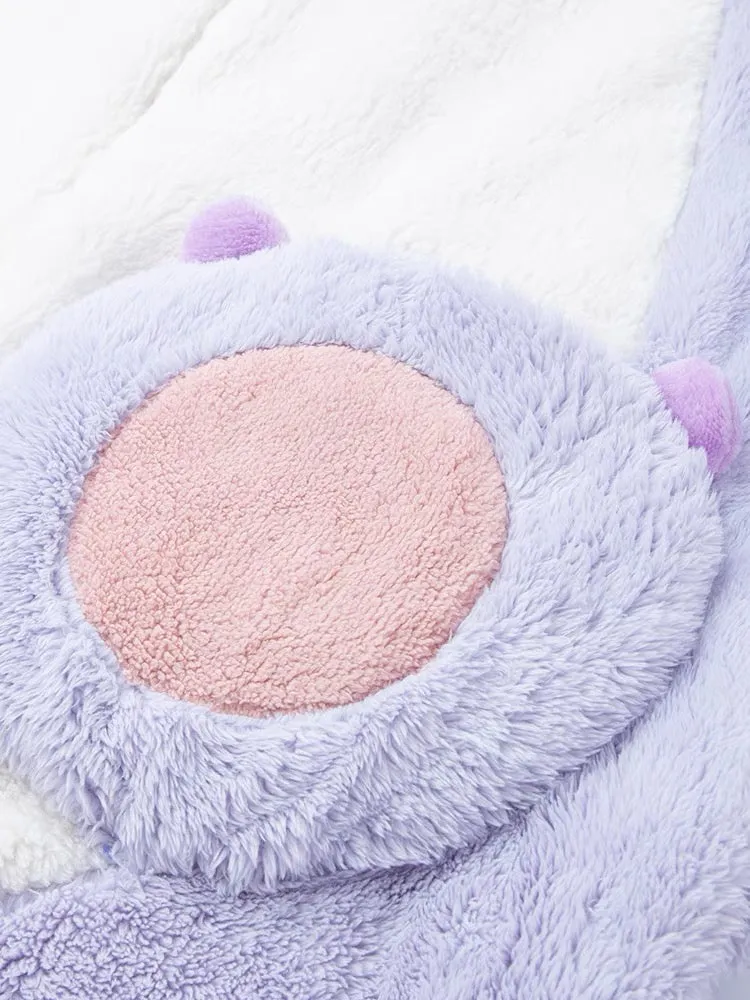 Purple Monster Cozy Winter Fleece One-Piece Pajama