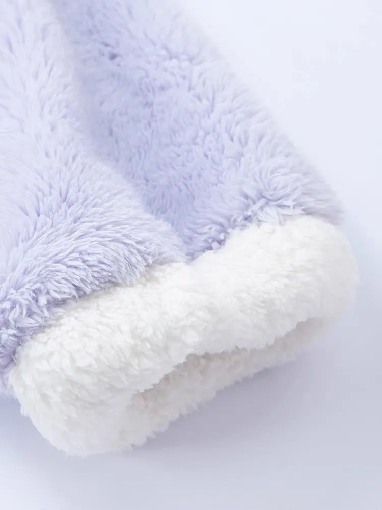 Purple Monster Cozy Winter Fleece One-Piece Pajama
