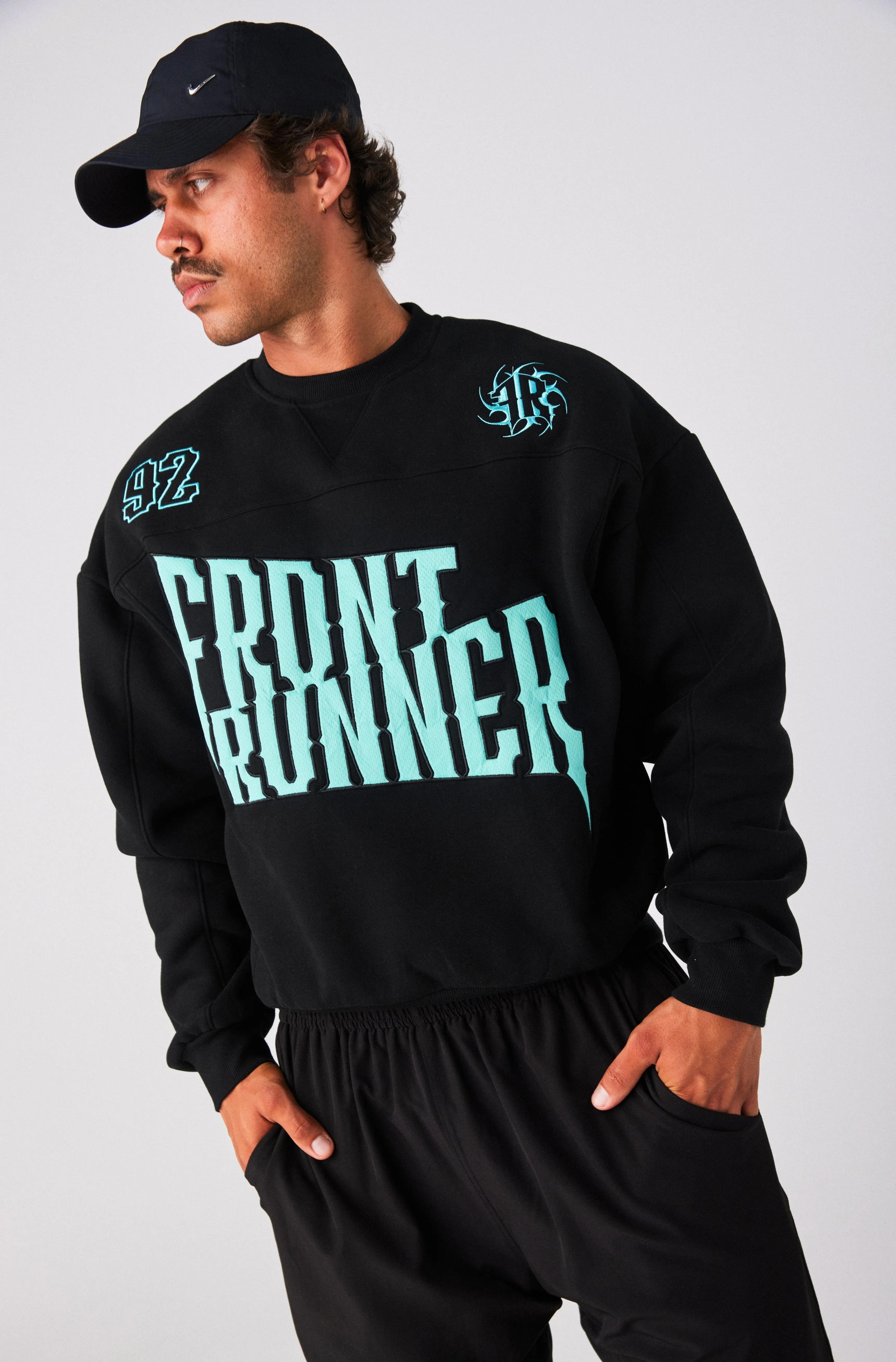 Pyro Crewneck - Black Tiffany