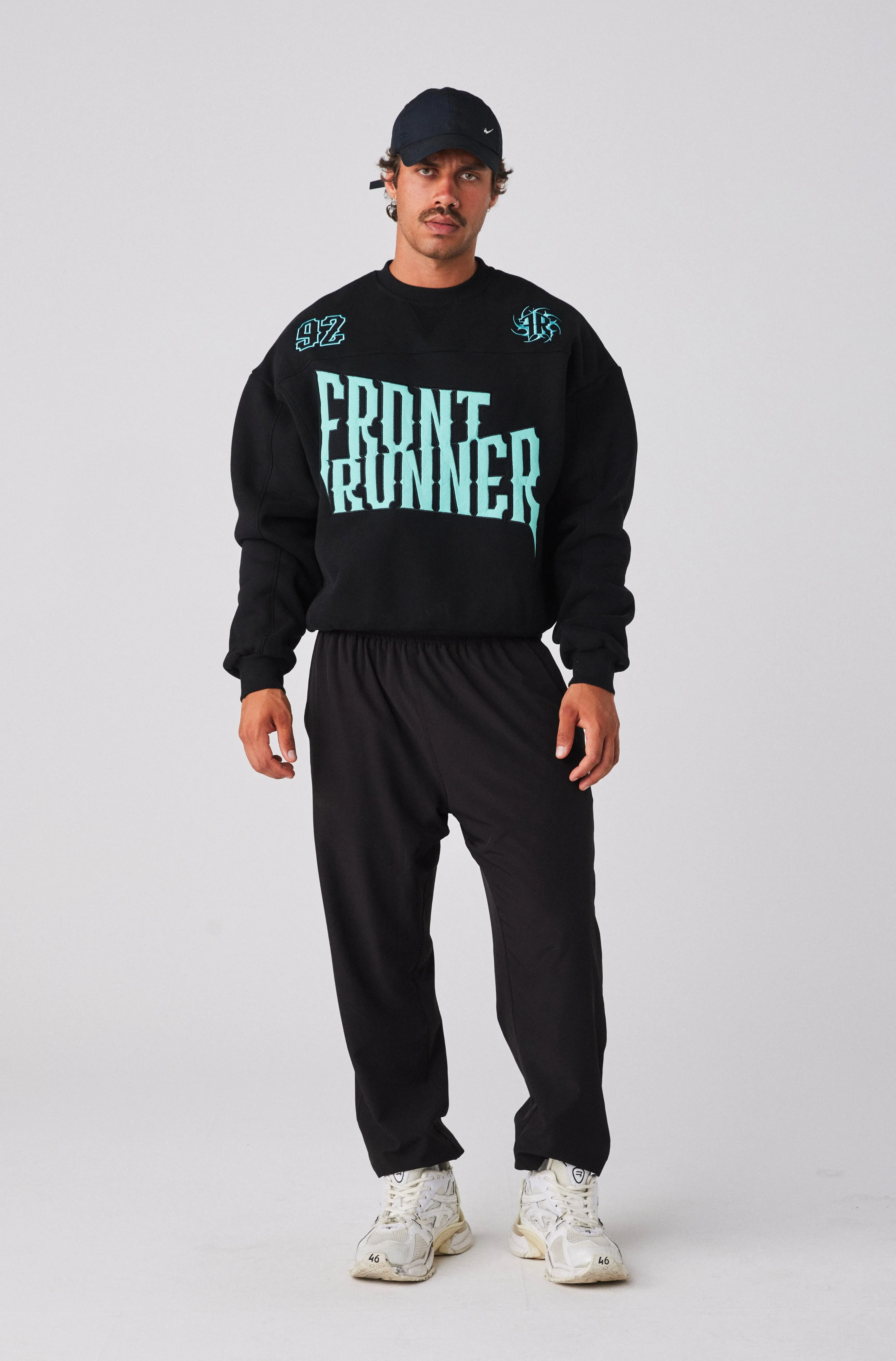 Pyro Crewneck - Black Tiffany