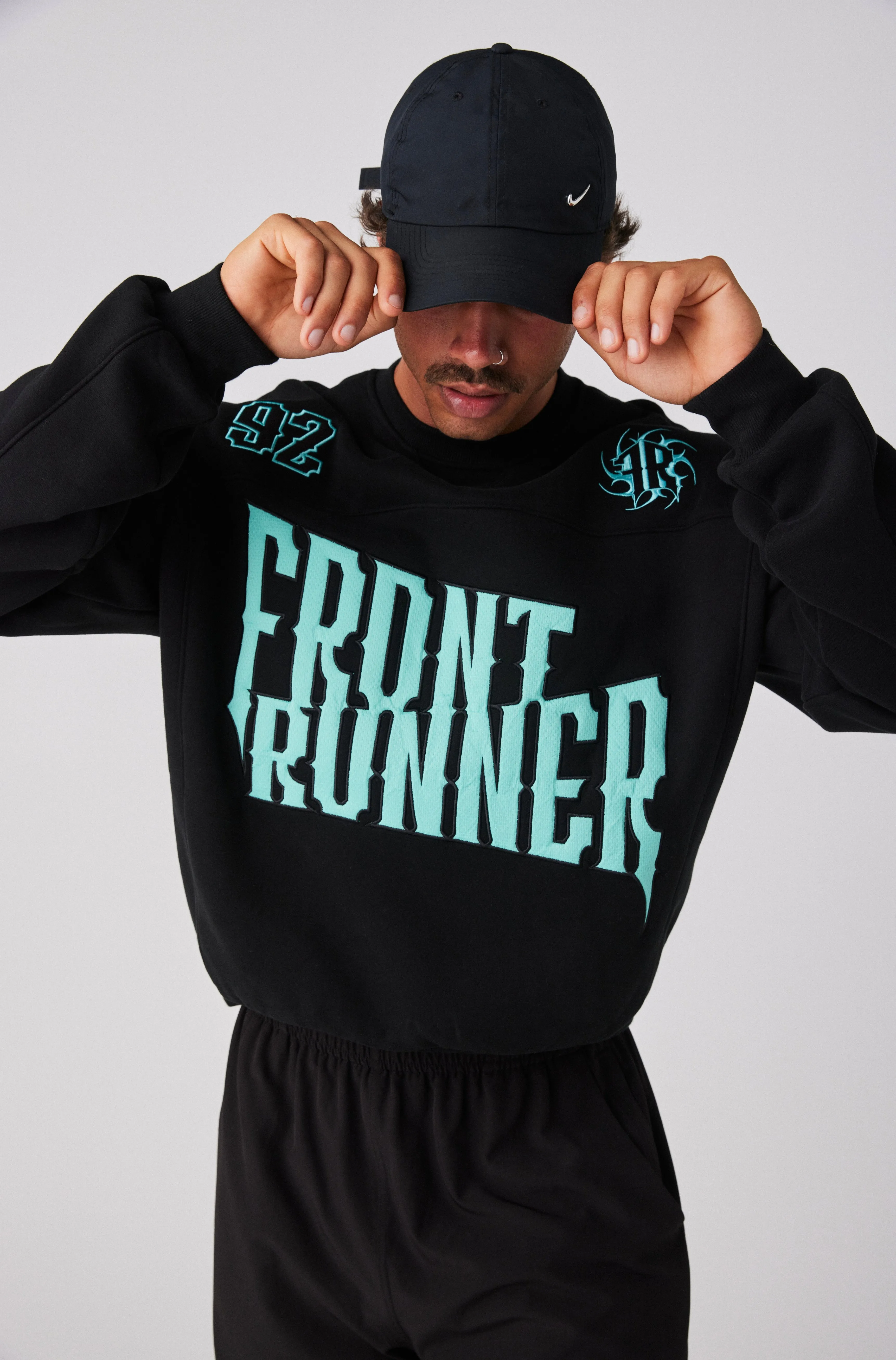 Pyro Crewneck - Black Tiffany