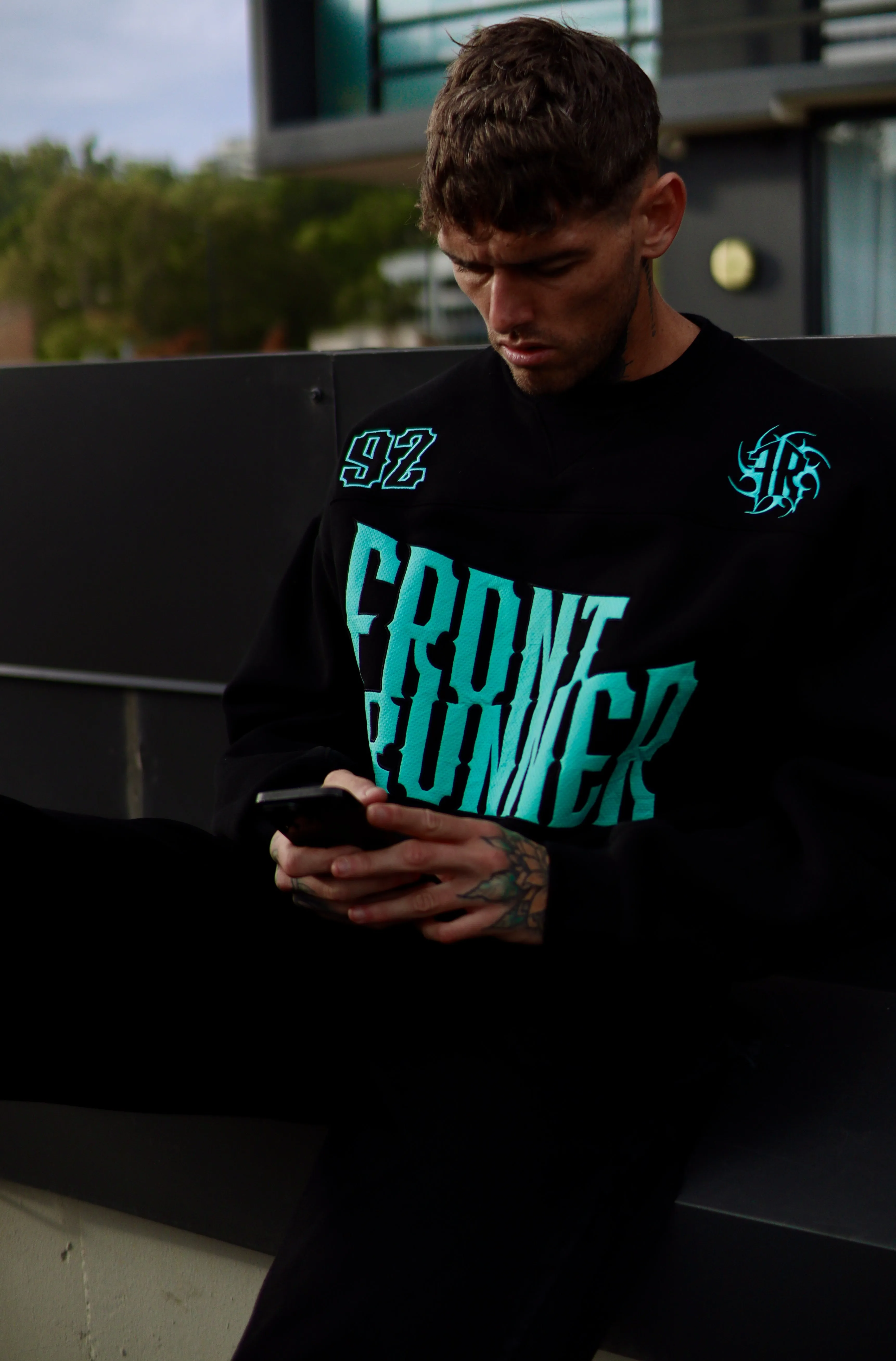 Pyro Crewneck - Black Tiffany