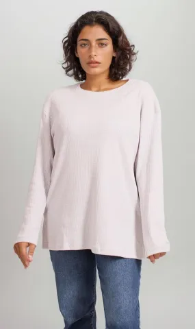 R207778 -Long Sleeve Waffle Tee - Off White