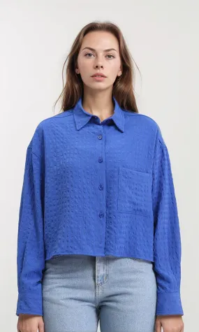 R209998 - Striped Shirt with Front Pocket - Royal Blue