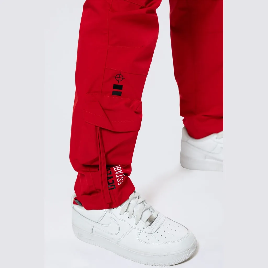 Relaxed Utility Slouched Pants - True Red