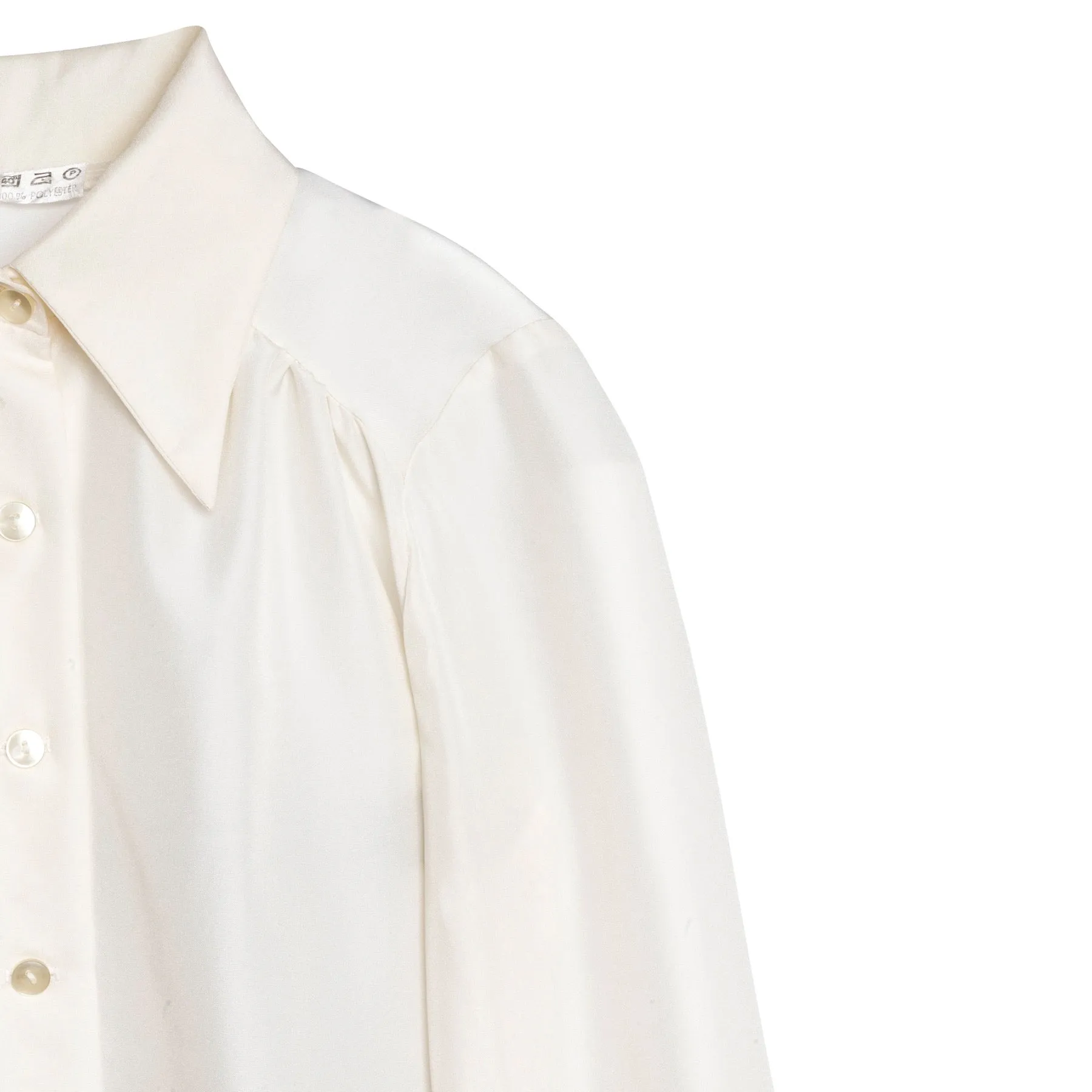 Satin Weave Empire Bishop Sleeve Shirt