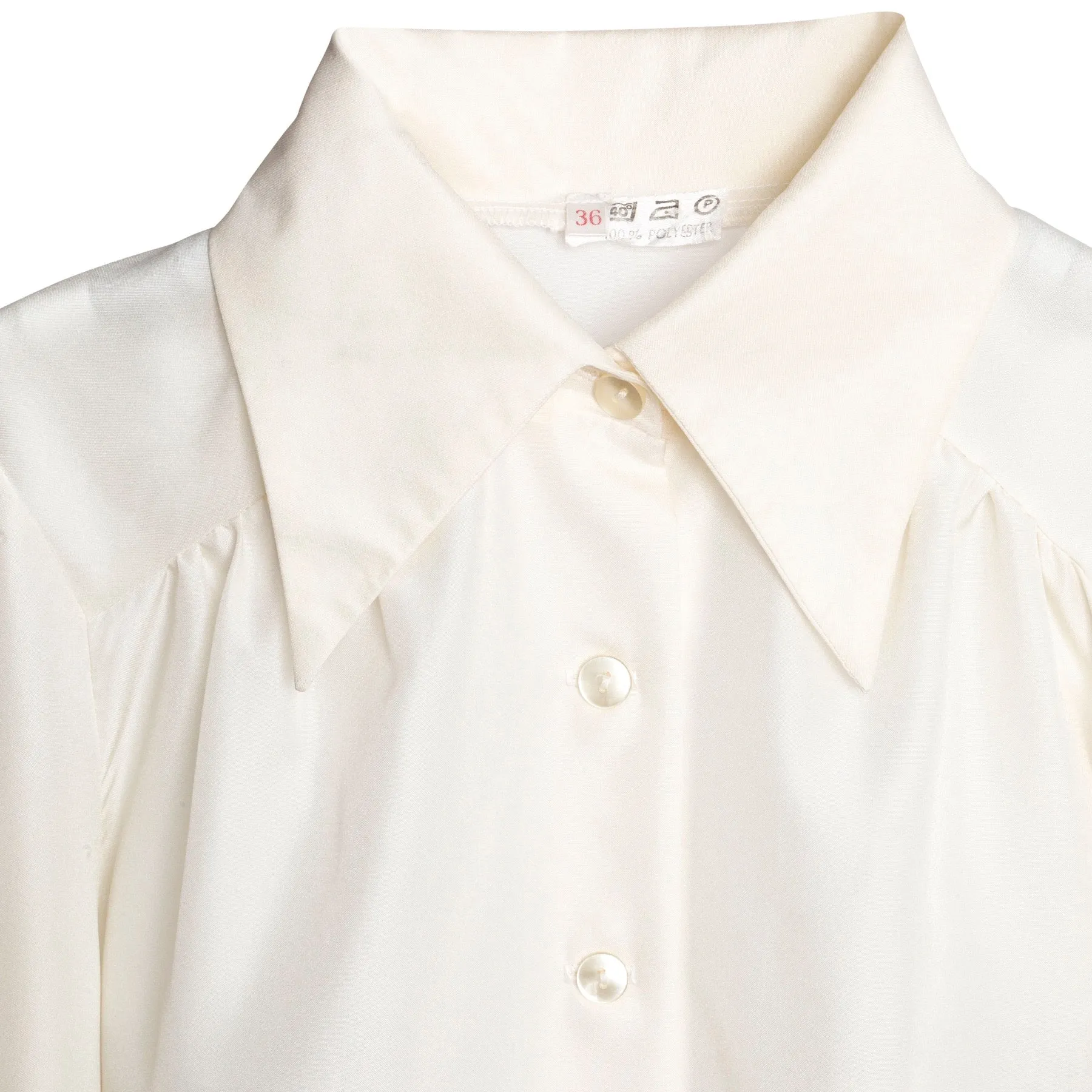 Satin Weave Empire Bishop Sleeve Shirt