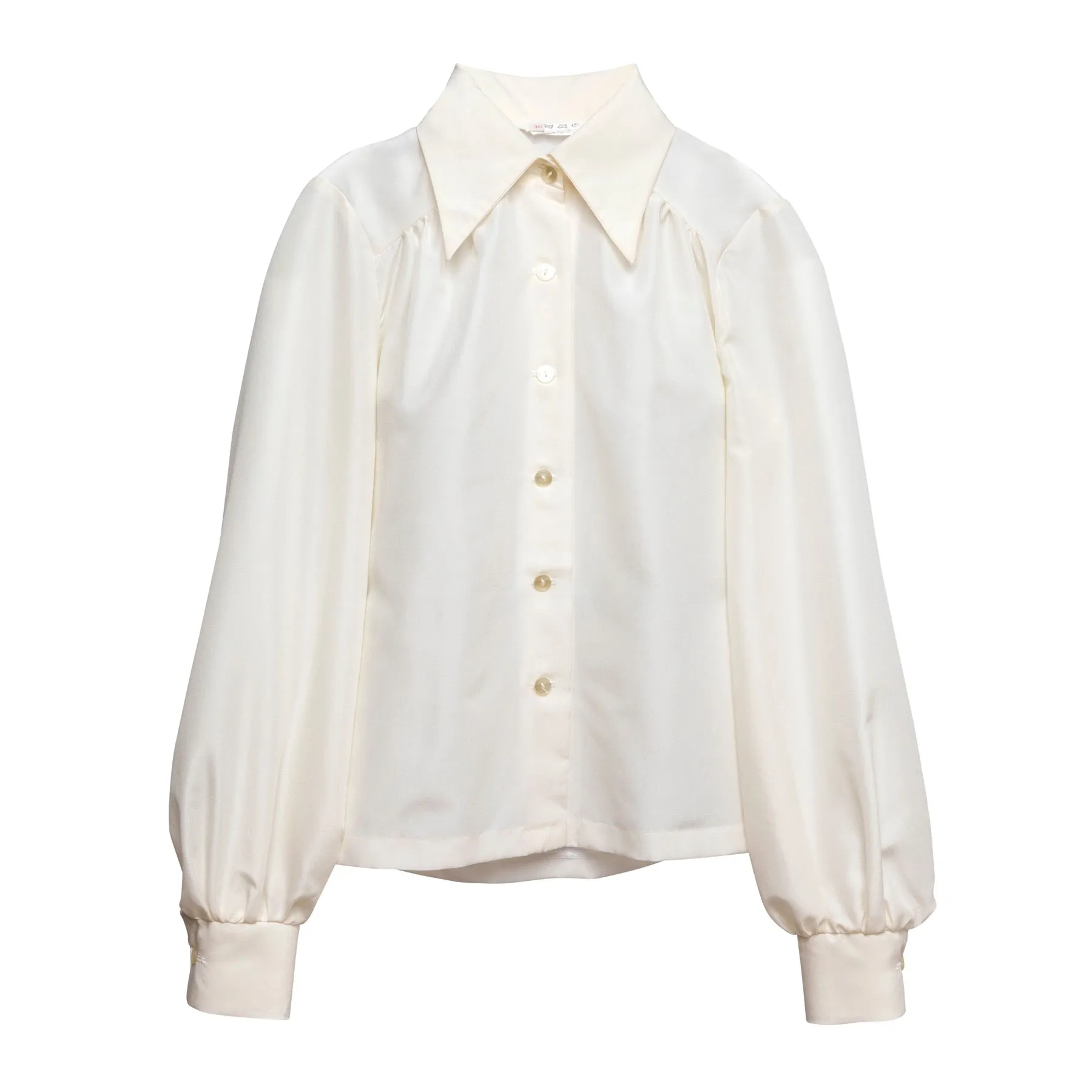 Satin Weave Empire Bishop Sleeve Shirt