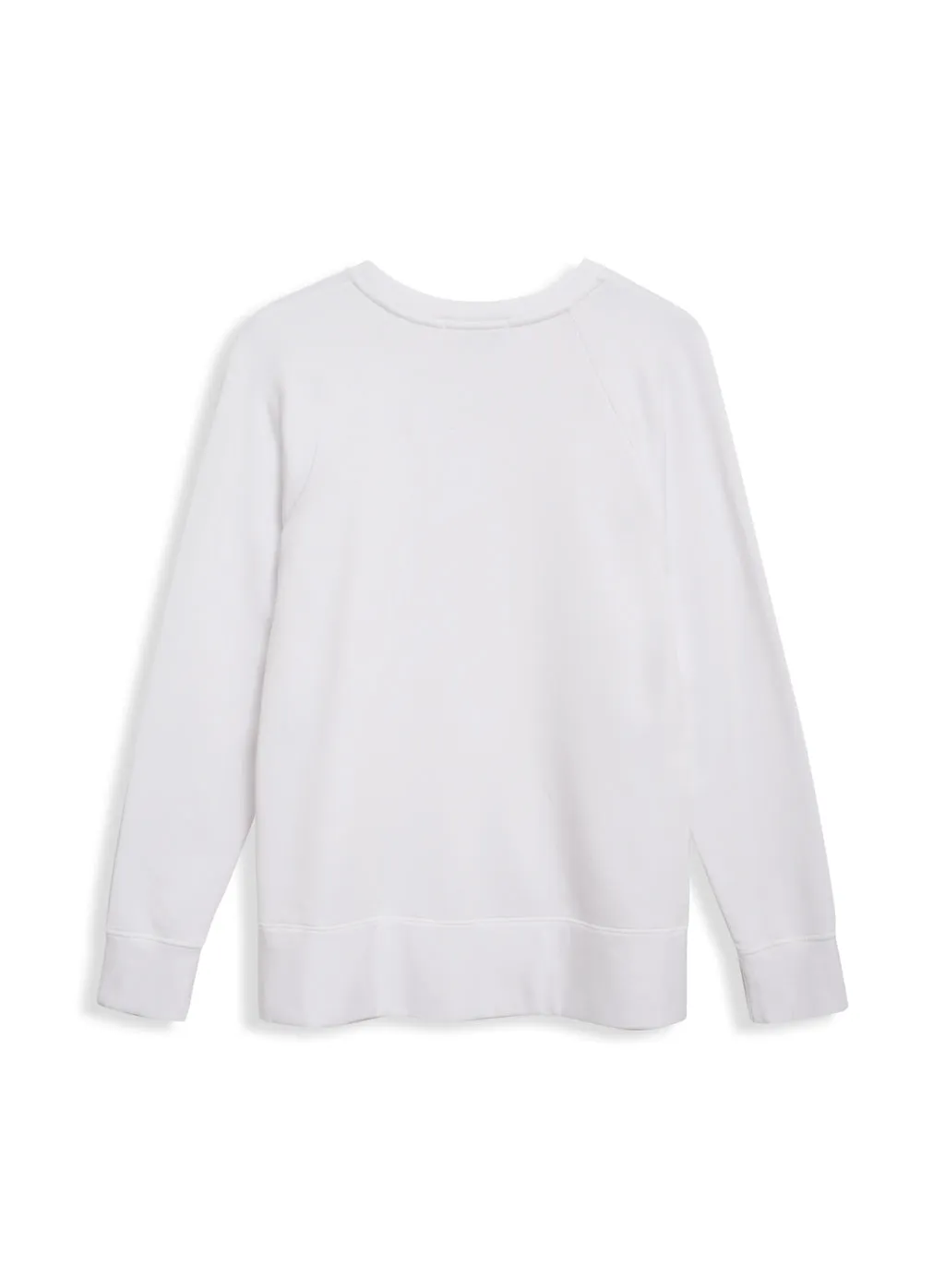 Stateside Softest Fleece Raglan Side Slit Sweatshirt in White