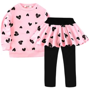 Toddler Girls Clothes kids Autumn Winter T-shirt Pants Christmas clothes Girls printed Outfits Sport Suit Children Clothing set